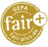 Das fair+ Zeichen macht zusätzlich zum GEPA-Logo die Einzigartigkeit der Herkunft der Kokosmilch deutlich.